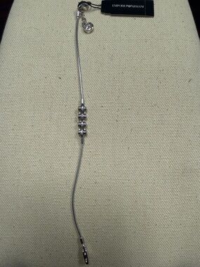 Sterling Silver Emporio Armani Bracelet with Logo Tag